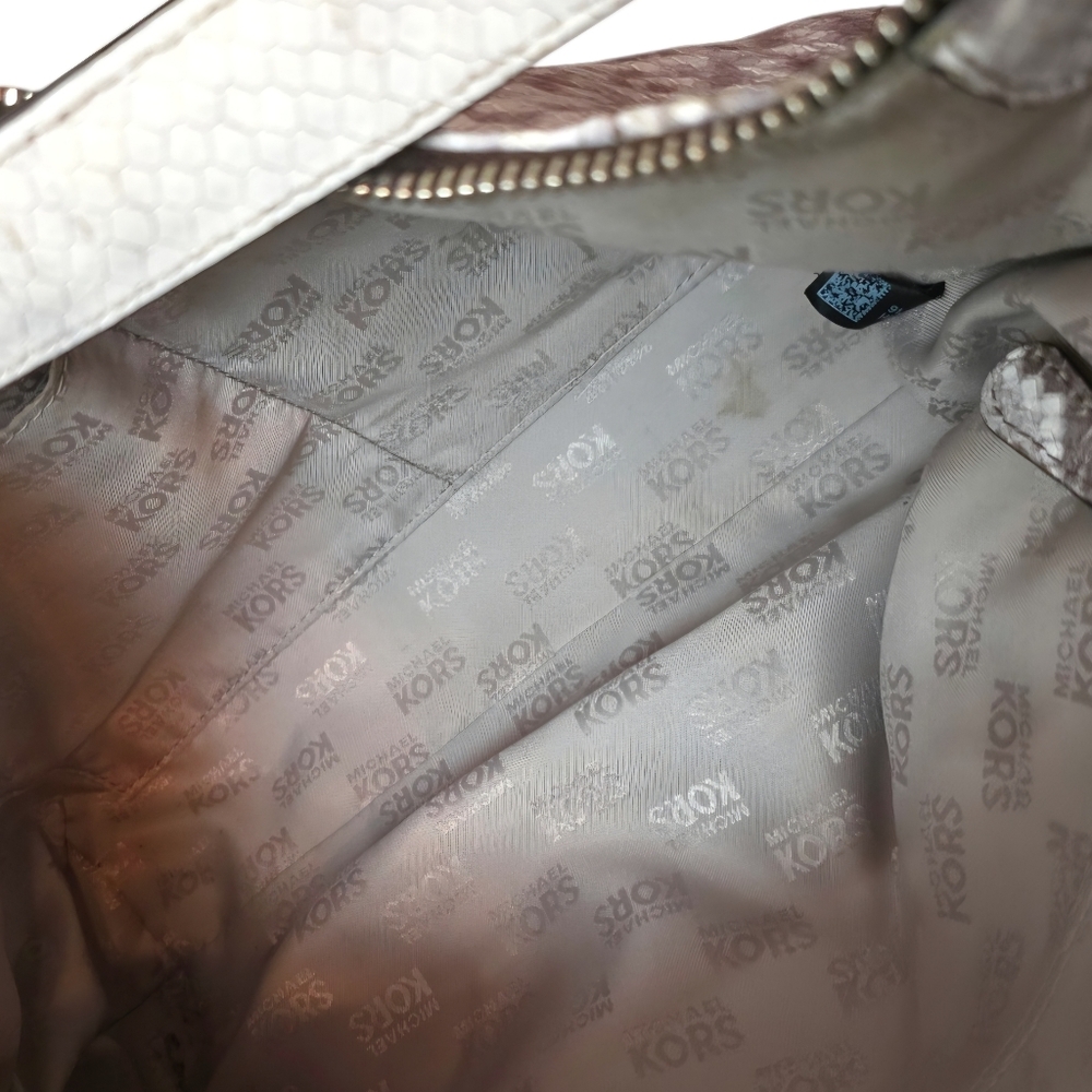 Michael Kors Neutral Python Embossed Leather Shou… - image 15